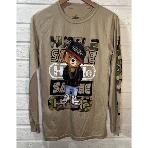 Hustle Bailey Bear Apparel Long Sleeve “Rare, Legend, Vibes” Shirt Sz Small - Picture 1 of 5